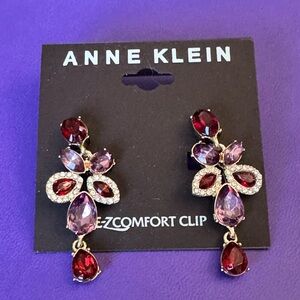 Anne Klein Purple Clip On Earrings